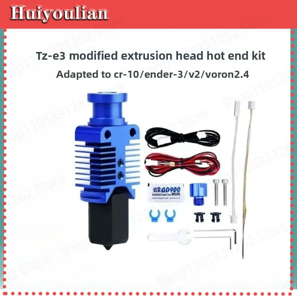 TZ-E3-2.0 All Metal Hotend Kit High Temperature Extruder Upgrade Part for Creality Ender 3 V2 CR10 for Voron 2.4 3D Printers
