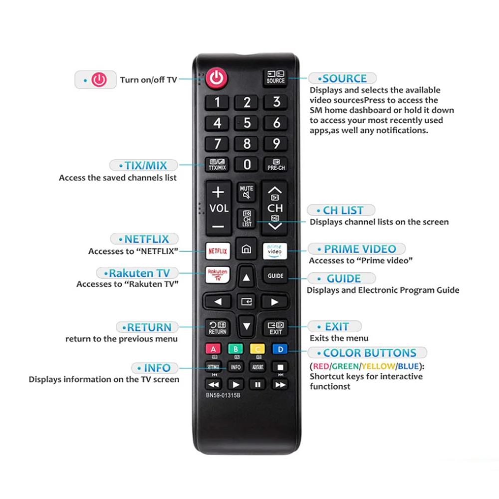 For SAMSUNG BN59-01315B Remote Control 4K UHD 6/7/8/9/TU-7000 Smart TV UE55RU7100UE43RU7105 UE43RU7179 UE55RU7179 Dropshipping - view 4