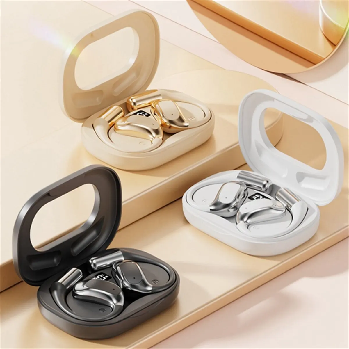 Qualified- M115 Smart Translator Headset 144-Language AI Translation Earbuds Wireless on-Ear Translator Device Black