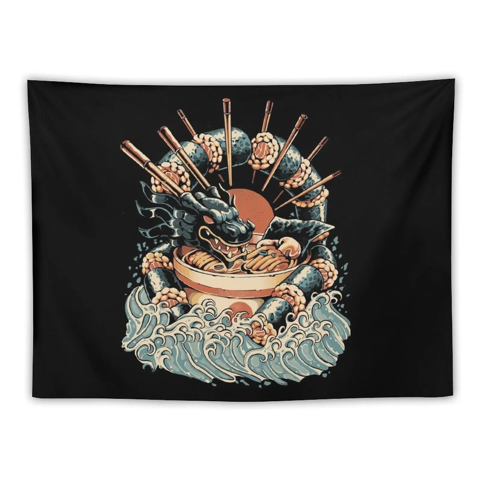 

Dragon Sushi Ramen - Black Version Tapestry Things To The Room Wall Tapestries Tapestry