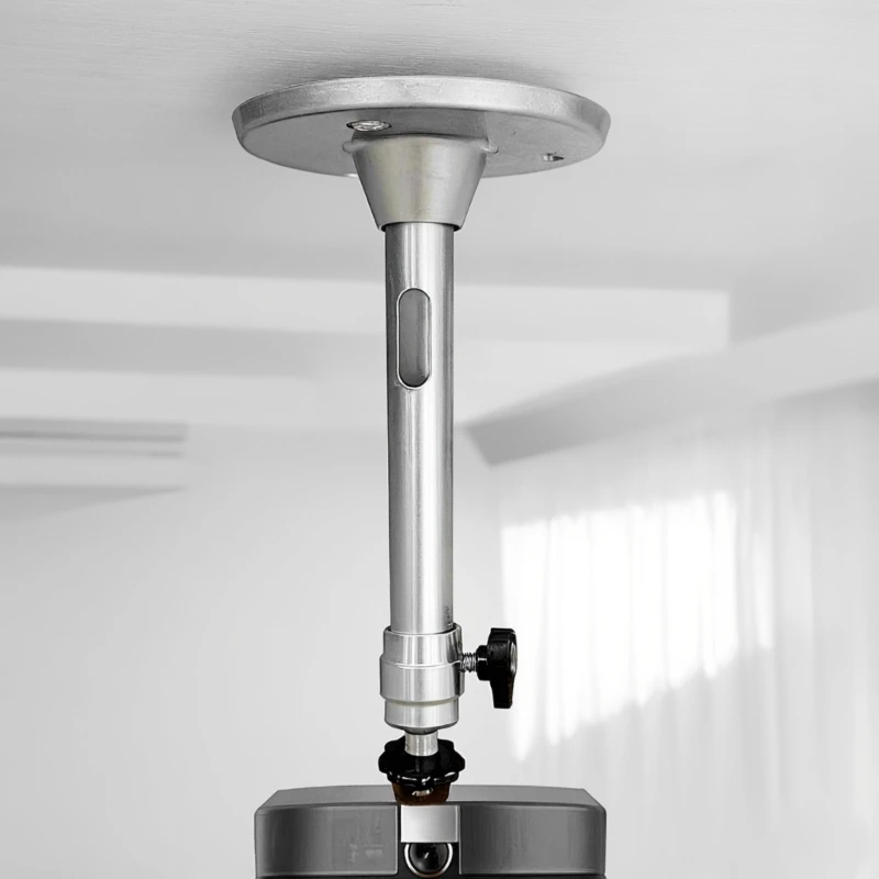 Adjustable Projector Ceiling Bracket Aluminum Alloy Material 180mm Height Compatibles Various Installations
