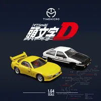 TIME MICRO 1/64 Head Text D Toyota AE86 Mazda RX-7 Diecast Automotive Model Ornaments Cas Toys Gift Decorations