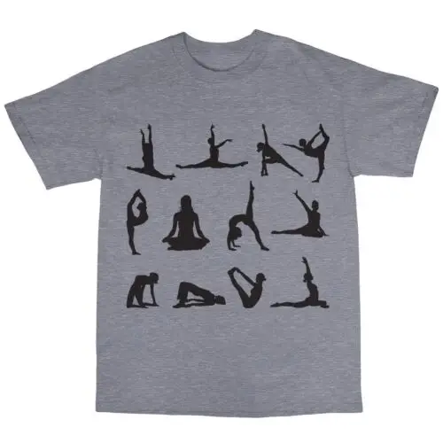 Yoga Poses T-Shirt 100% Premium Cotton Vipassana Ashtanga Kundalini Hatha