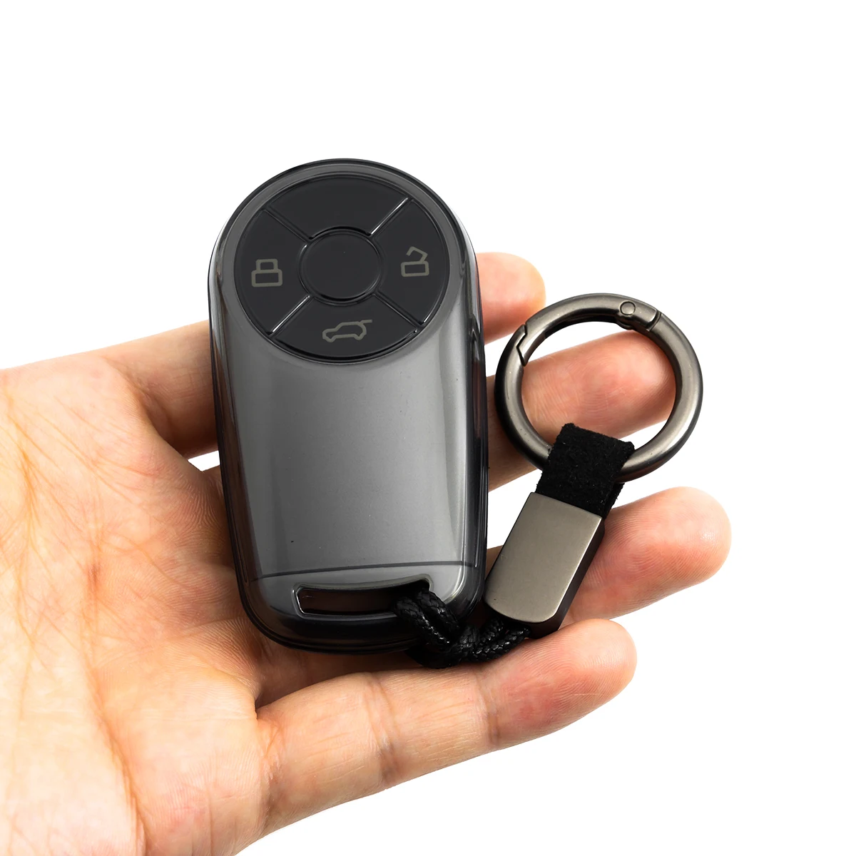 Slim Car Key Fob Case Cover Chain For GWM Ora 03 07 Good Funky Lightning Ballet Cat Accessories Black Transparent - view 3