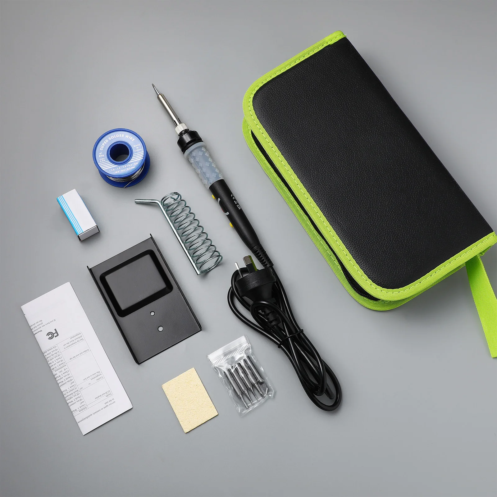 10Pcs Set Soldering Iron Kit Temperature Adjustable Electric Soldering Tool Digital Display Repair Tools Welding Equipment