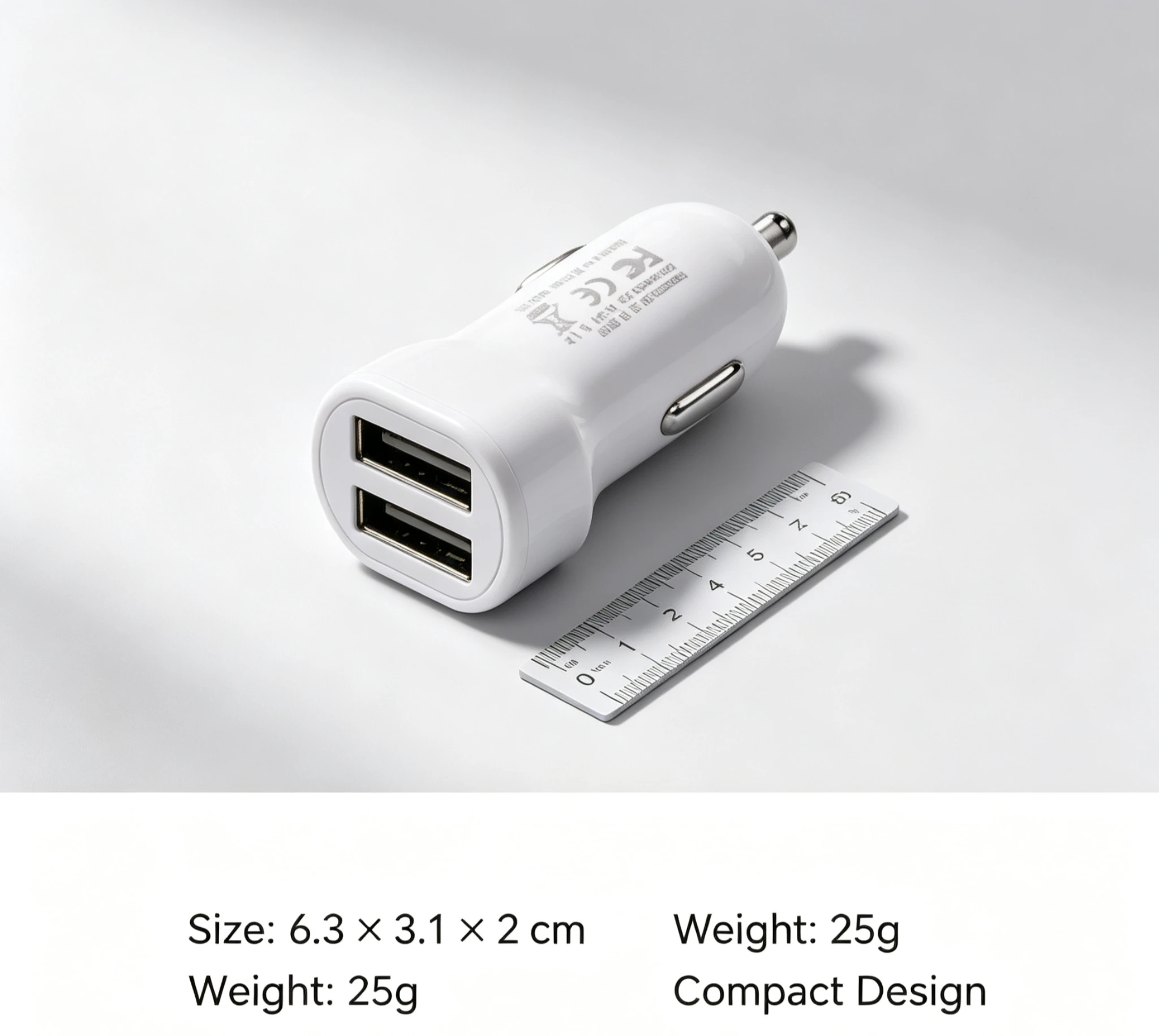 Dual USB Car Charger 12V 5V 2.1A - Fast Charging LED Indicator Safety Protection for Mobile Devices/GPS