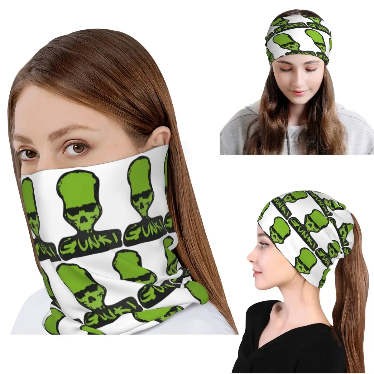 Gunki Logo Angling Skull Fishing Gunki Bandana Halstuch Maske Schal Warmer Fahrradschal Mützen Hut Unisex Erwachsene Ganzjährig