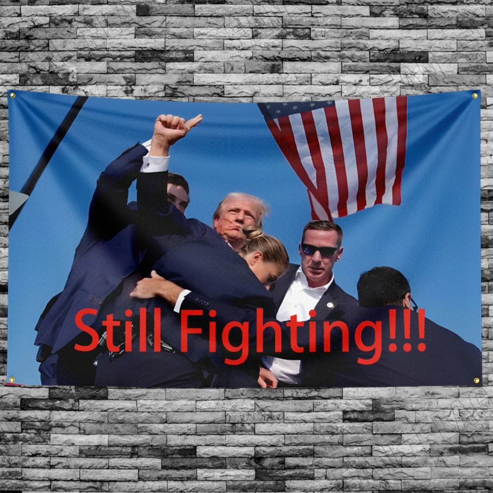 3X5ft Trump 2024 Flag Donald Trump Flag Still Fighting Tapestry Poster