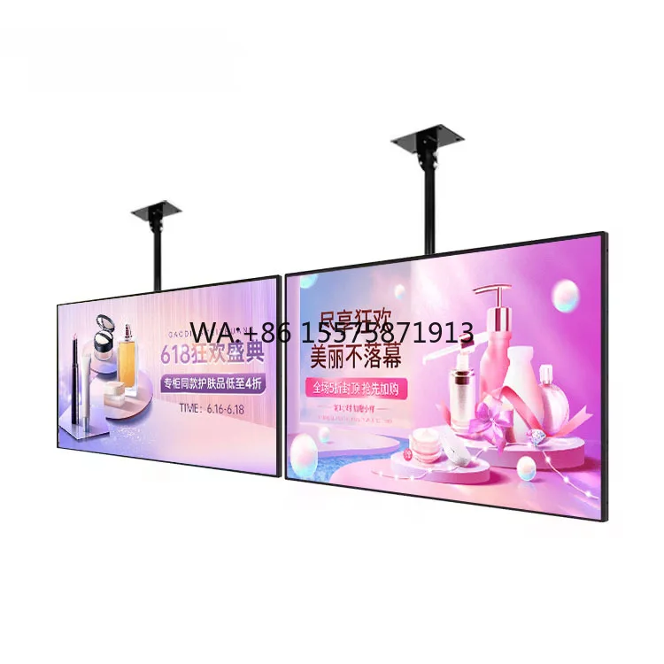 Custom Ultra-Thin LED Light Box for Indoor Business Advertising Top-Hanging Menu Board Display Text Function for Shops Stores
