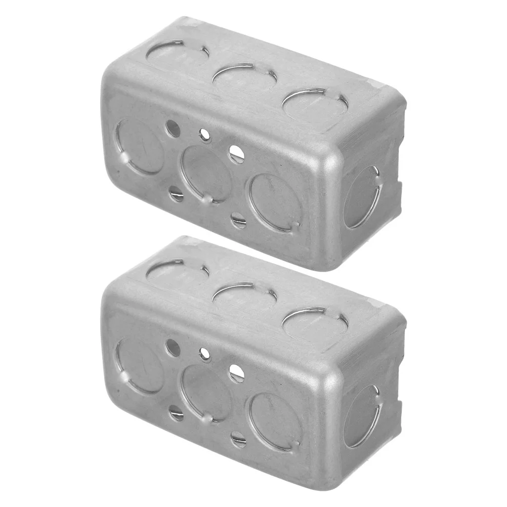 

2 Pcs Surface Mounted Exposed Junction Box Boxes Galvanized Iron Gang Electrical
