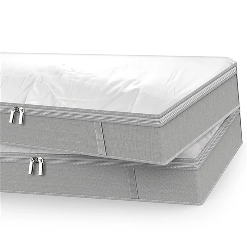 

ABWR-4X Foldable Under Bed Large Under Bed Storage Boxes Thick Breathable Underbed Clothes Storage Bags Zippered Organizer