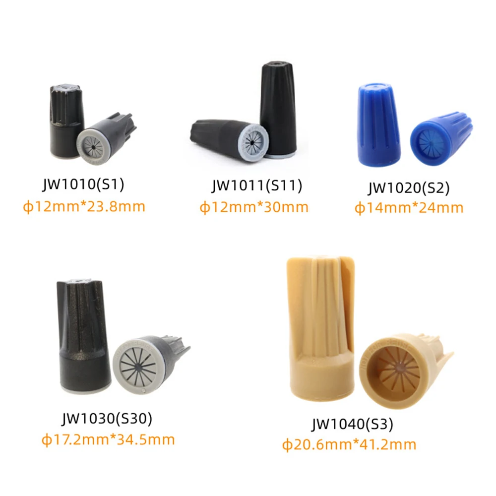 Insulated Wire Connector Waterproof Connector Spiral Crimping Terminal Cap Hand Screw Closed End Cable Terminal S1 S2 S3 S11 S30