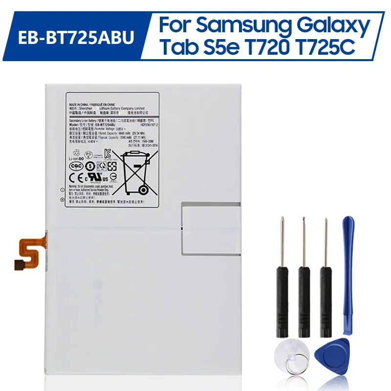 

Replacement Battery EB-BT725ABU For Samsung Galaxy Tab S5e T720 T725C S6 Lite P615C SM-P610 Rechargeable Battery 7040mAh