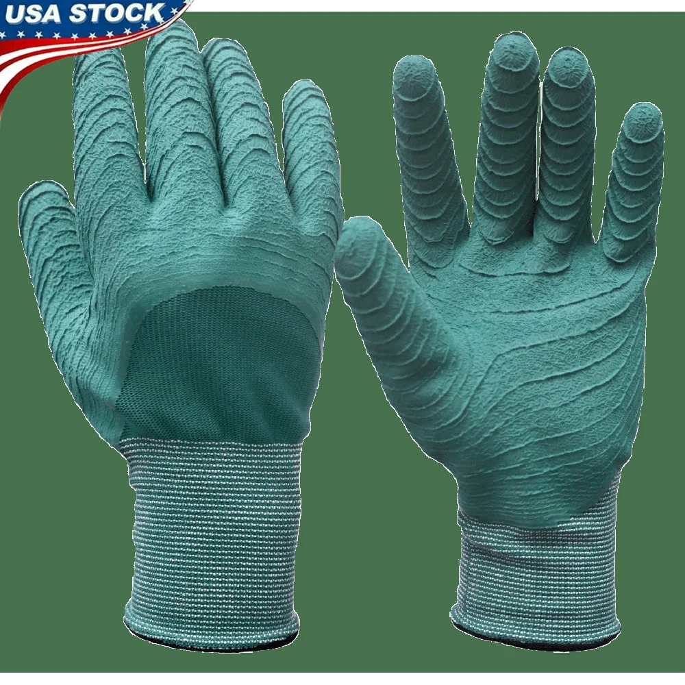 

Medium Latex Grip Gloves Anti-Abrasion Thorn Resistant Comfortable Flexible Seamless Knit Ideal DIY Landscaping Construction