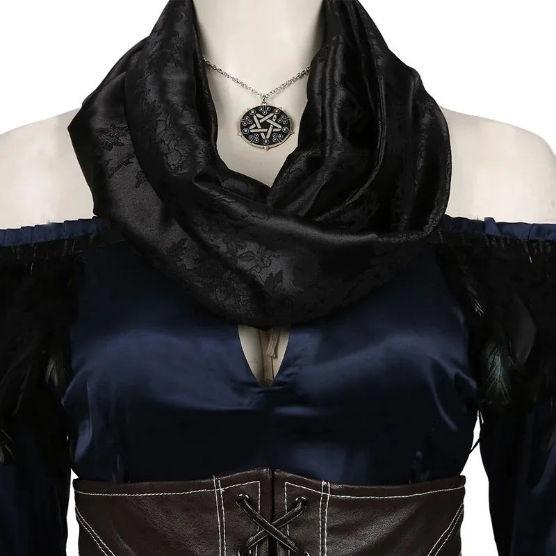 LCK01 Yennefer أزياء فانتازيا التأثيرية للنساء والفتيات ملابس لعب الأدوار أزياء القرون الوسطى للسيدات للهالوين CarnivYh1@!
