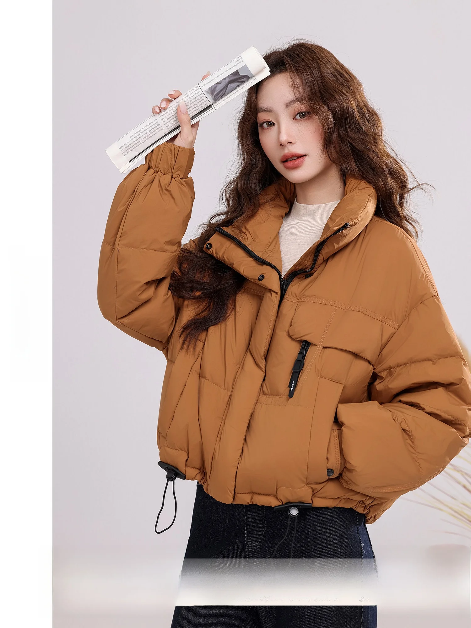 

Warm ort Puffer Jaet Women's Stand Collar Korean Sle Du down Coat Sli Simple Design Winter 2025 Faion Trend