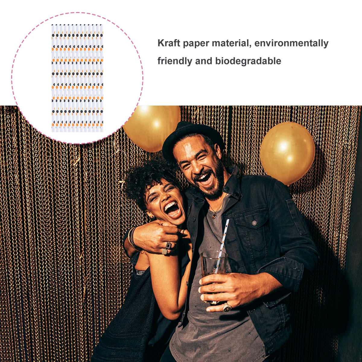 

250pcs Halloween Paper Drinking Straws Durable Unique Patterns For Birthday Wedding Celebration Kitchen