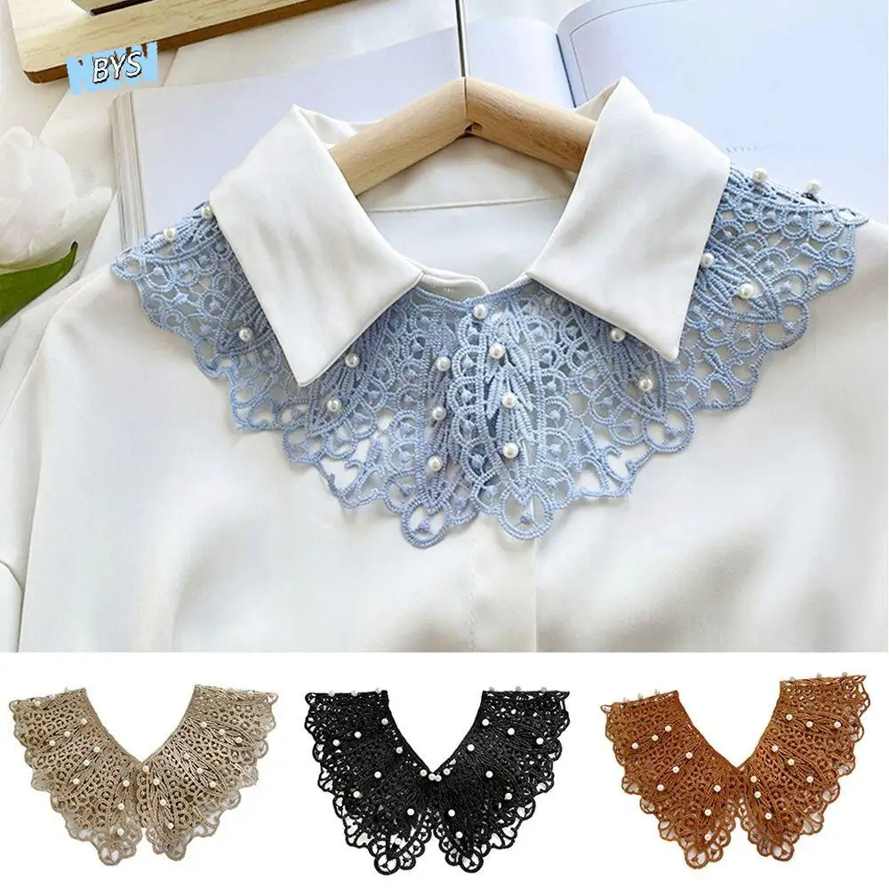 

Doll Collar Lace Fake Collar Pearl Clothes Accessories Decoration Shirt Collar Dress Decorative Shoulder Cotton Shawl Sewing