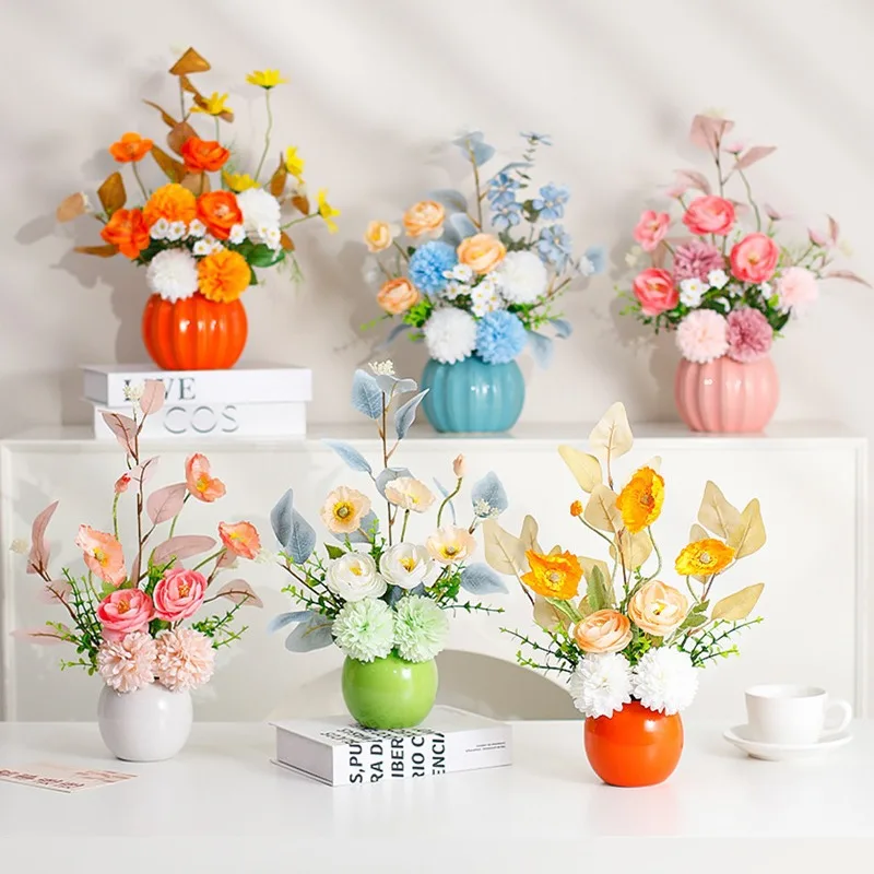 Simulation flower Nordic small fresh simulation ornaments flower home living room table decoration photography props