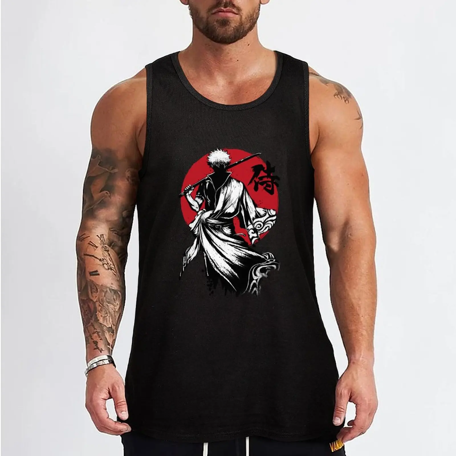 gintoki sumi-e Tank Top bodybuilding men clothes Fitness men clothing