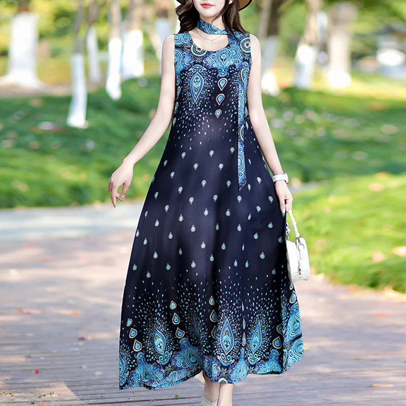 

New women summer print casual o-neck casual short Vestidos Vintage dresses summer thin dress