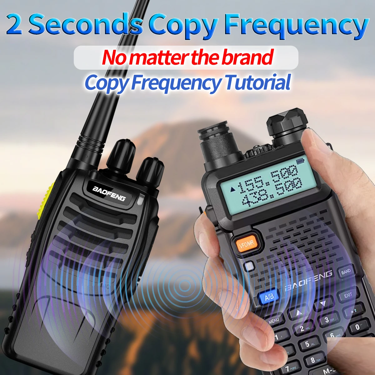 1/2 M-5R バオフェン無線機 フルバンド ワイヤレスコピー周波数 長距離 VHF UHF 通信 ポータブル UV-5R 双方向無線機