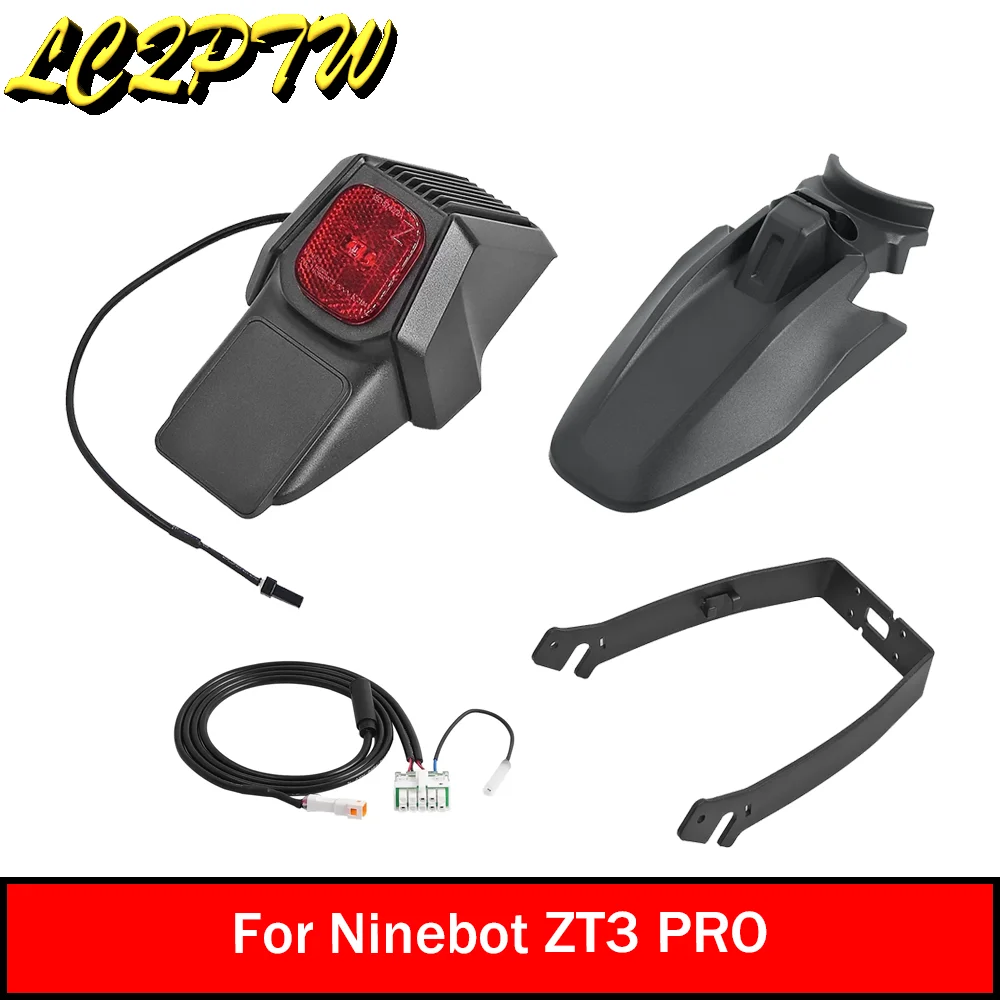 Kotflügel vorne hinten für Ninebot ZT3 Pro Kotflügel mit Rücklicht, Lampenhalterung, Rücklicht-Verbindungsdraht, Elektroroller-Zubehör