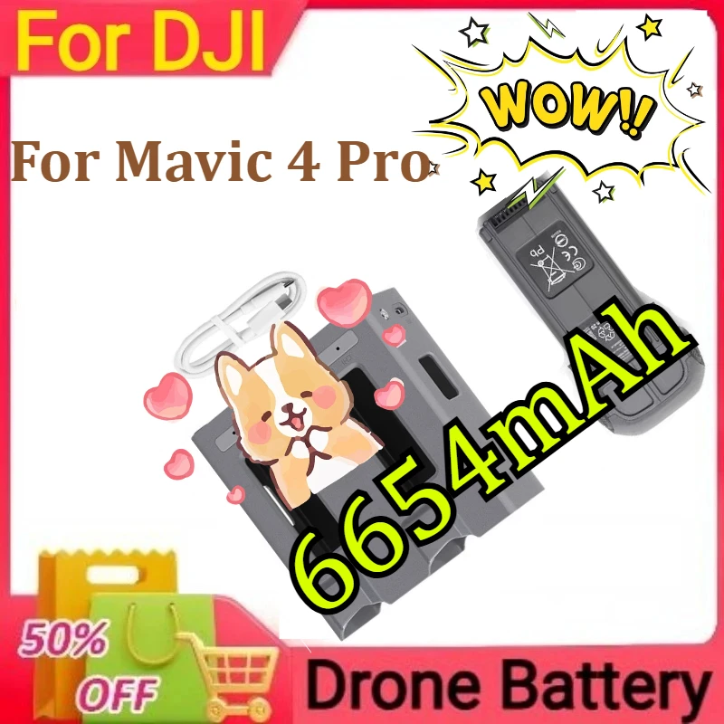 

New For DJI Mavic 4 Pro Intelligent Flight Drone Battery 6654mAh