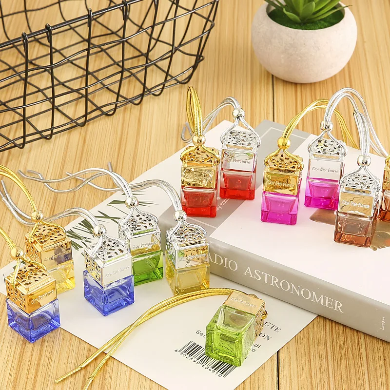 100pcs Car Essential Oil Diffuser Fragrance Air Freshener Scent Perfume Bottle Ornament Hanging Empty Bottle Interior Accessory