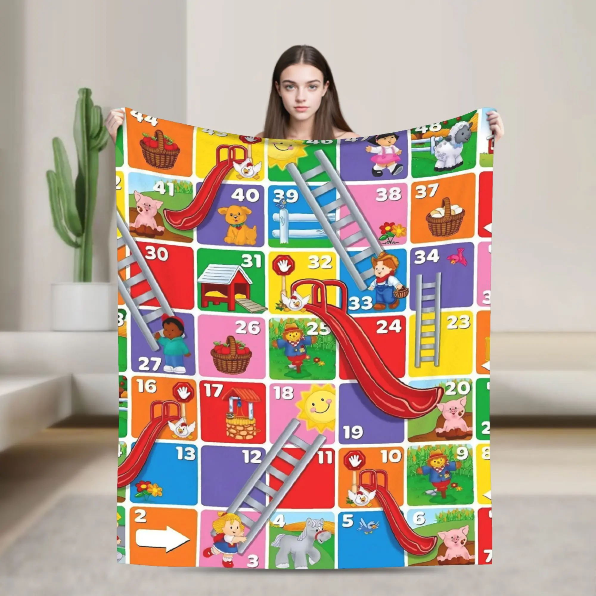 Snakes and Ladders  Blanket  Super Soft Aesthetic Plush Throw Blanket For Girls Boys Living Room Flannel Bedspread Bed Cover