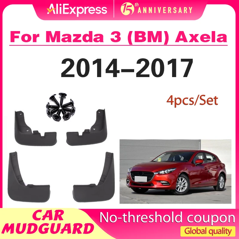 

4PCS Car Mudguards For Mazda 3 BM Axela Hatchback 2014 2015 2016 2017 2018 Cladding Splash Mud Flaps Mudflap Wheel Accessories