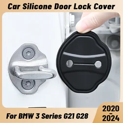 For BMW 3 Series G20 G21 G28 2020-2024 Car Door Shock Absorber Door Lock Protector Silicone Auto Door Lock Latches Cover