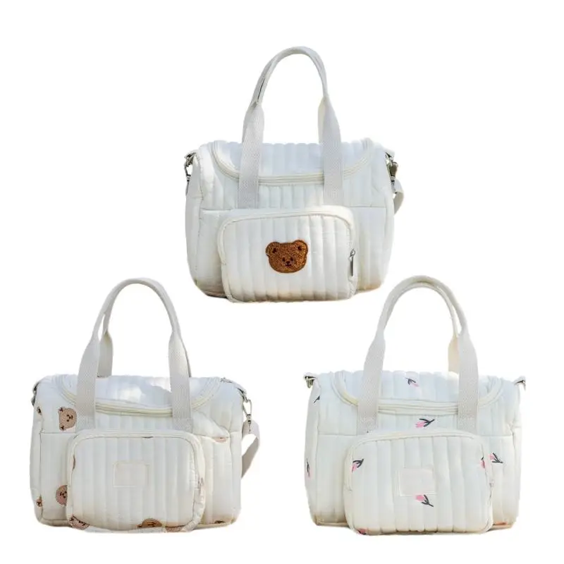 

U13F Trendy and Functional Diaper Bag Nappy Organsier Case Portable Travel Handbag Large Storage Capacity for Daily Use