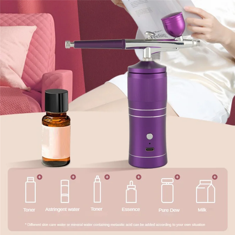 Kit de aerógrafo A05G, aerógrafo compresor para máquina de aerógrafo de uñas recargable de mano para pintar modelo, maquillaje, decoración de pasteles