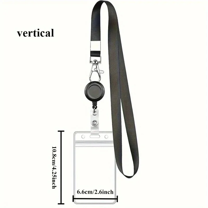 1PC Retractable Badge Reel Set with Lobster Clasp and Waterproof Card Holder, for Work ID and Name Tags Waterproof