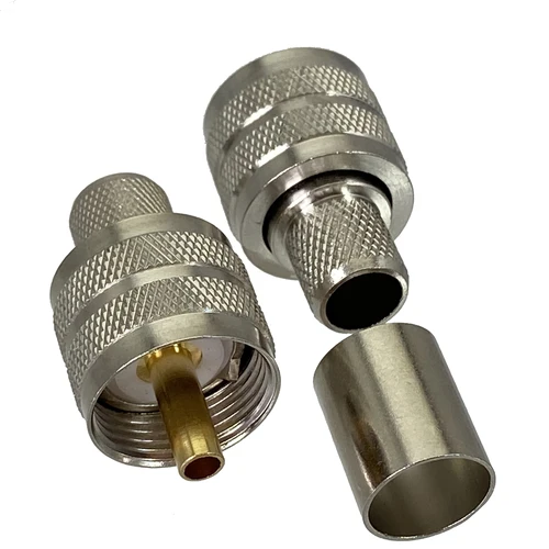 10 Uds conector PL259 UHF macho engarzado RG8 LMR400 RG213 RG165 RG214 RG393 Cable RF terminales de Cable Coaxial