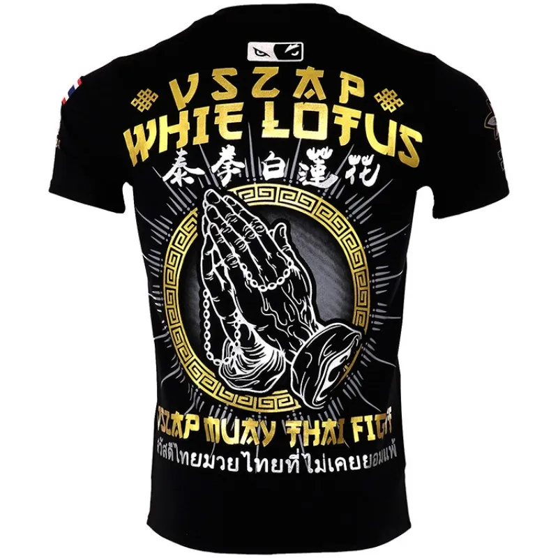 

VSZAP MMA Sports Jersey, White Lotus Muay Thai Fitness T shirts, Elasticity Tights, Fighting Clothe
