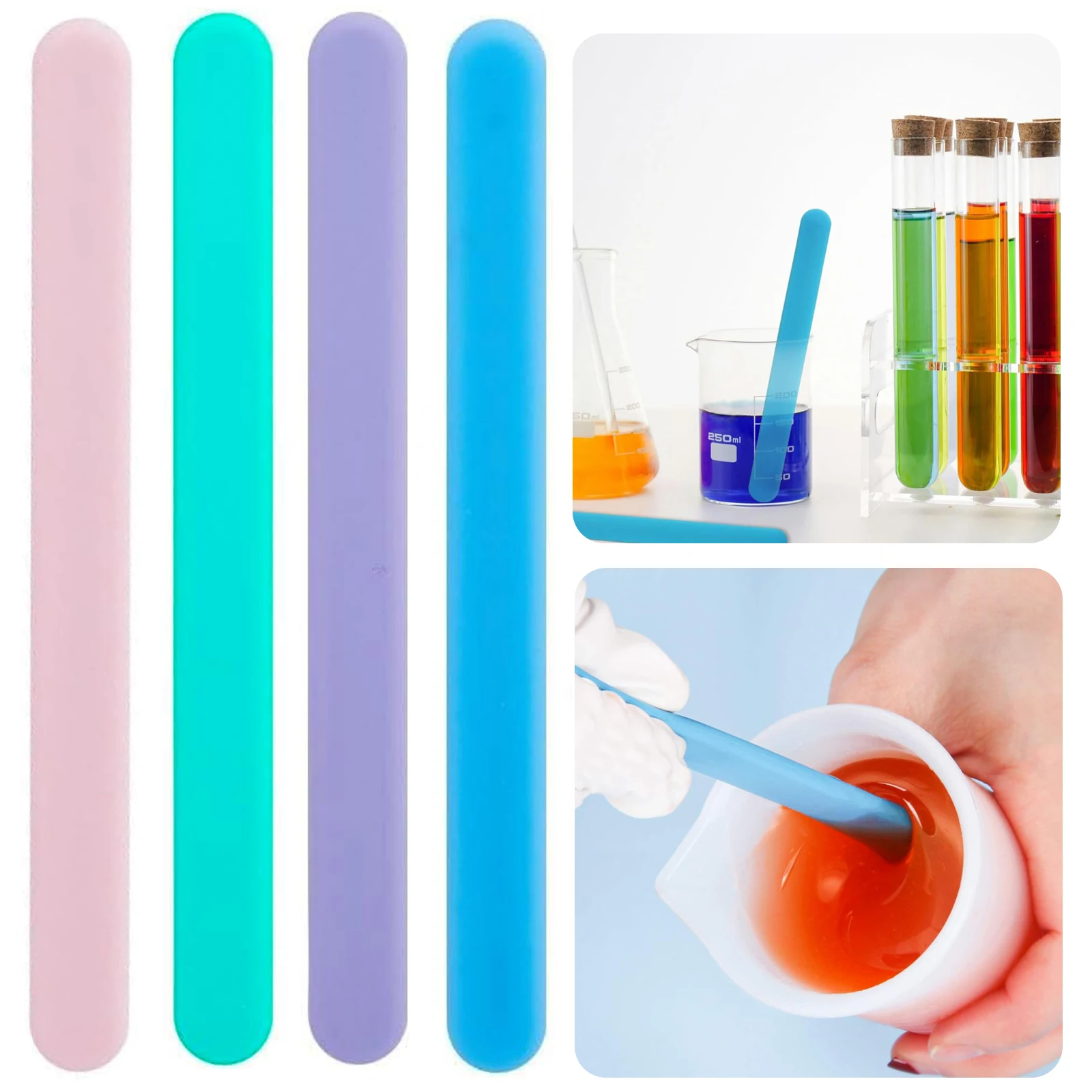 4 stuks siliconen roerstaafjes - Glitter Powder Resin recensie en prijs