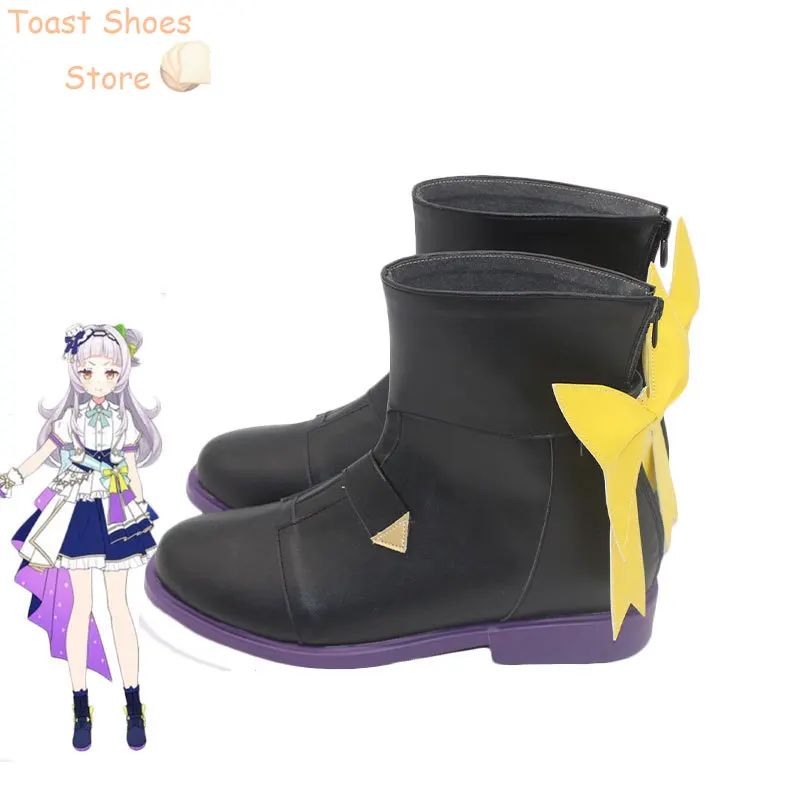 Murasaki Shion Cosplay Schuhe Pu Lederschuhe Halloween Karneval Stiefel Vtuber Cosplay Prop Kostüm Requisite