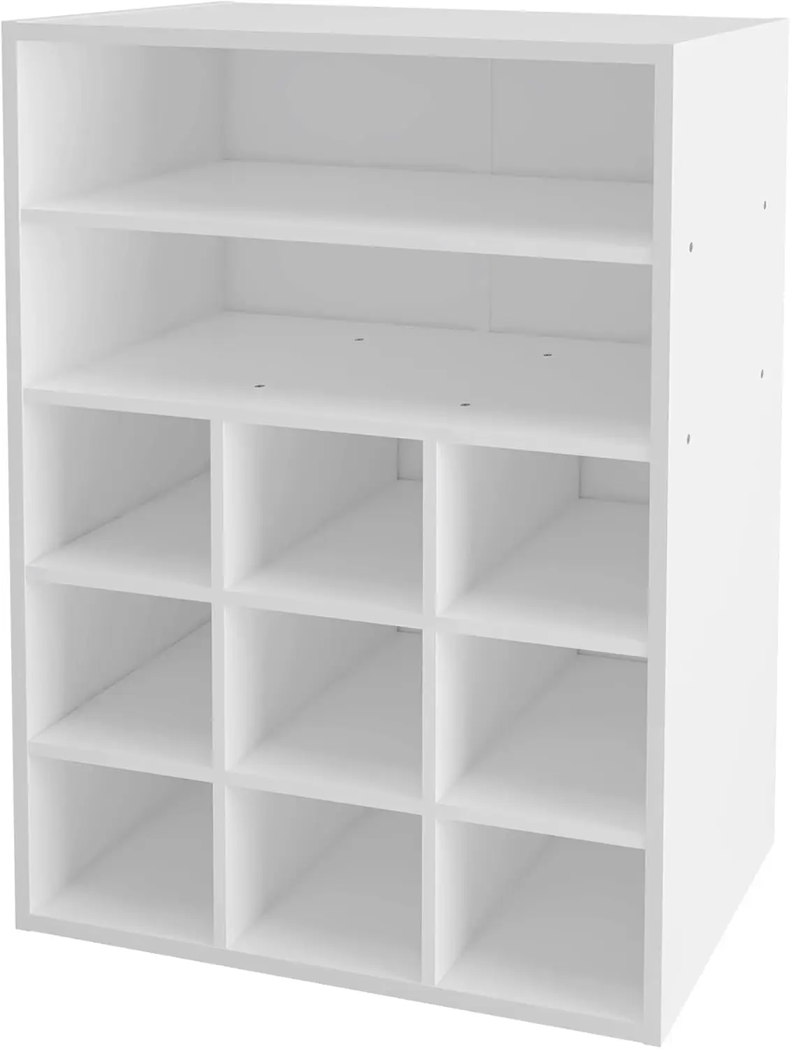 

9-Cube Stackable Wood Shoe Rack Organizer 5-Tier Freestanding Wooden Shoe Stand with 2 Storage Shelf for 10-15 Pairs