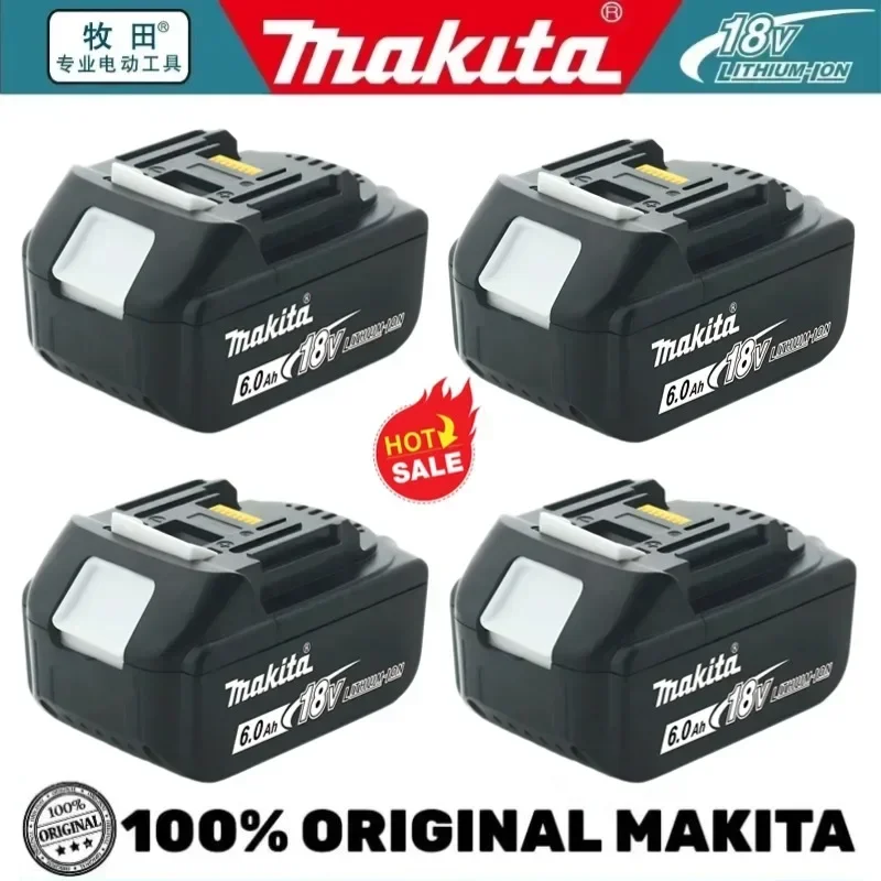 100% Original Makita Lithium-Ion Rechargeable Battery 6.0Ah 18V BL1860 BL1830 BL1850 BL1860B Replacement Battery for Power Tools