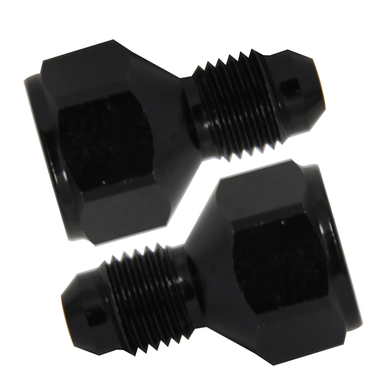 2PCS 4AN AN4 FEMALE to AN3 3AN MALE REDUCER EXPANDER HOSE FITTING ADAPTOR Black