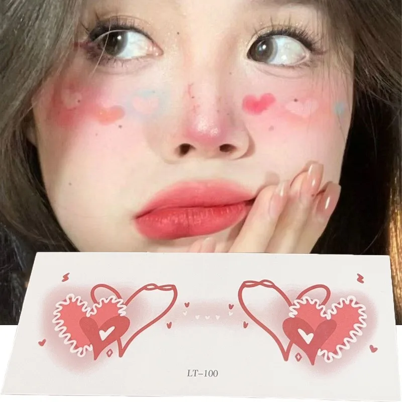 

2/20 шт., временные татуировки на День святого Валентина, наклейки с сердечками и стразами для лица, ювелирные наклейки, 3D самоклеящиеся румяна с бантом, макияж