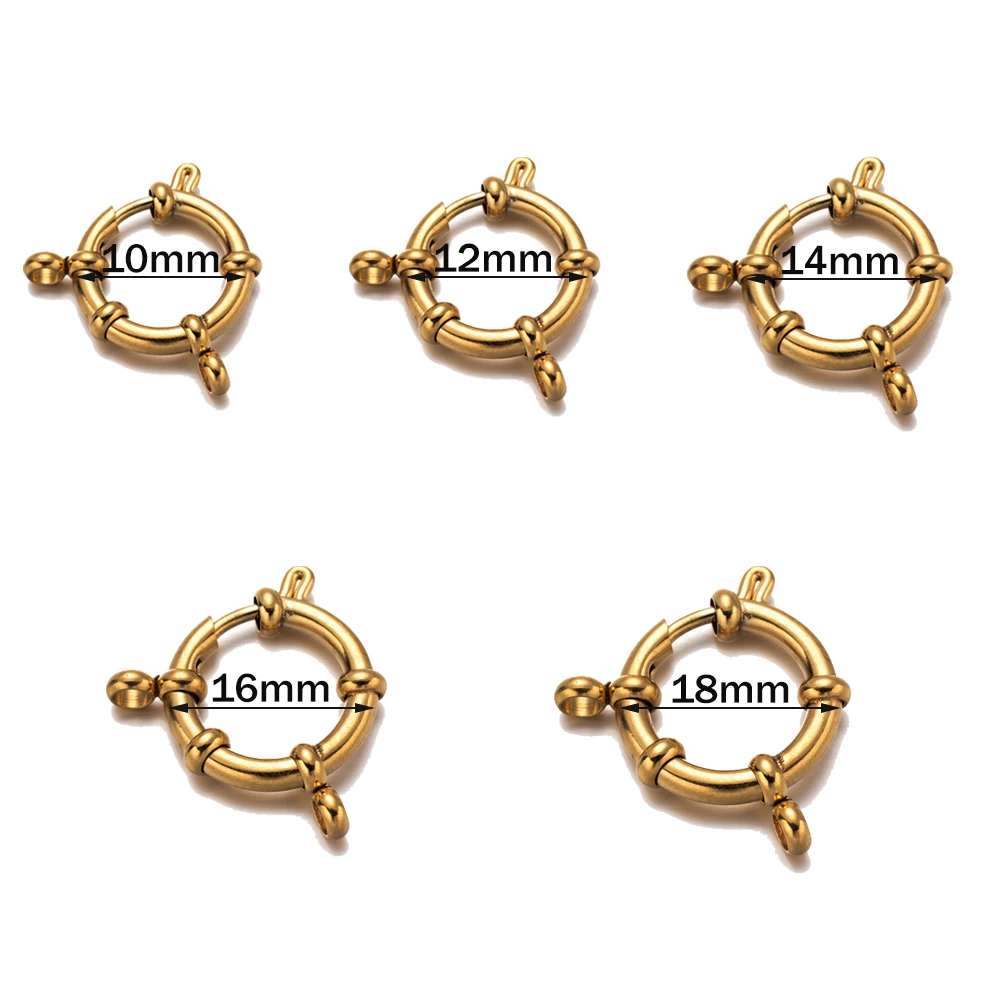 4 Stück Edelstahl-Ringfederverschlüsse, glatte Oberfläche, Verbindungsverschlüsse, Erkenntnisse für DIY-Halsketten, Armbänder, Schmuckherstellung