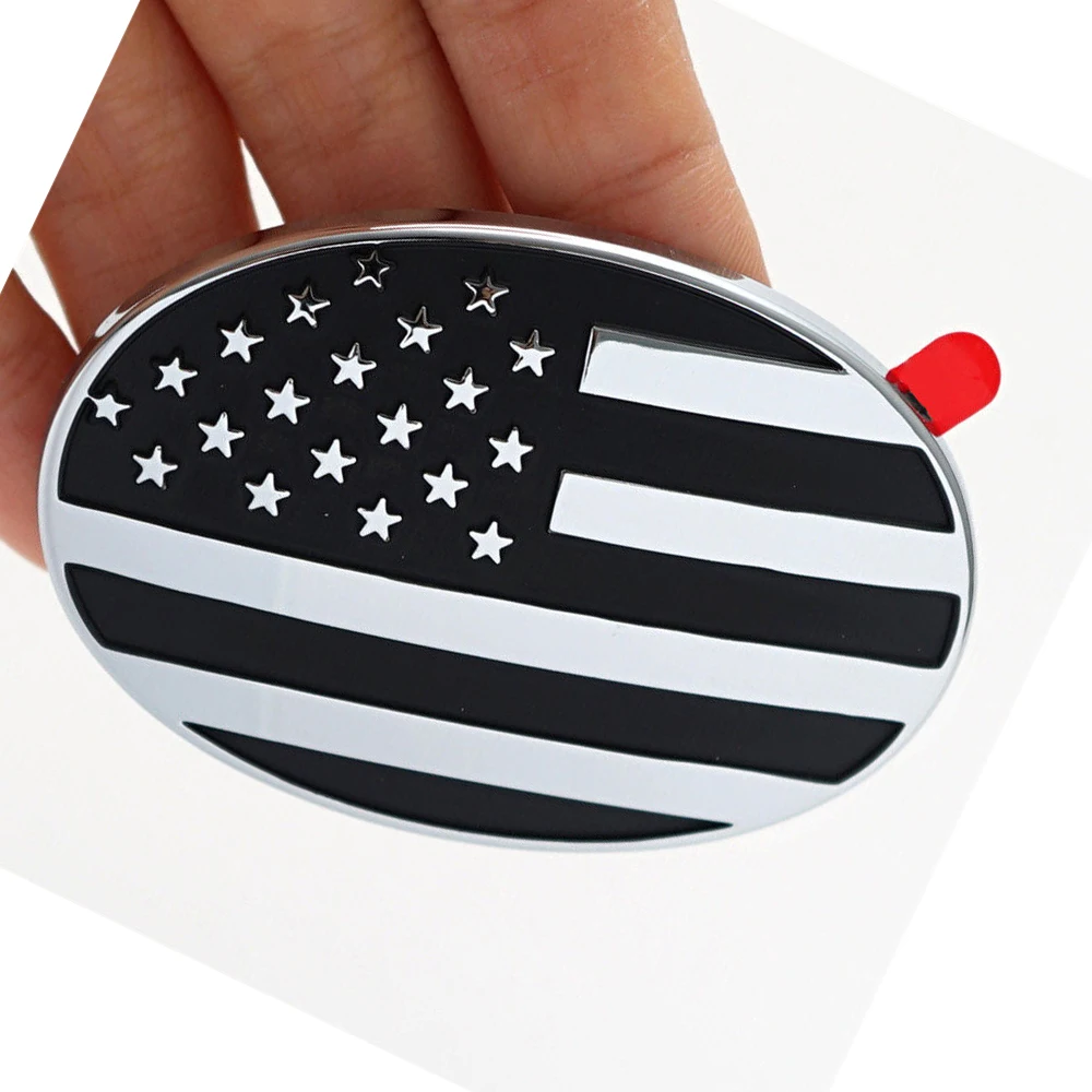 

1 шт. черно-серебристая эмблема с флагом США из АБС-пластика, наклейка на руль автомобиля для Camry Corolla