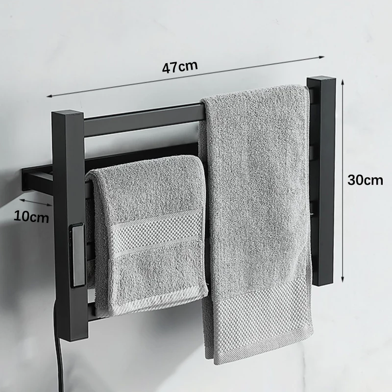 Zwart/Wit Elektrisch Verwarmd Handdoekenrek. Slimme Digitale Display Elektrische Handdoekhouder. Huishoudelijke Badkameraccessoires Handdoekdroger.