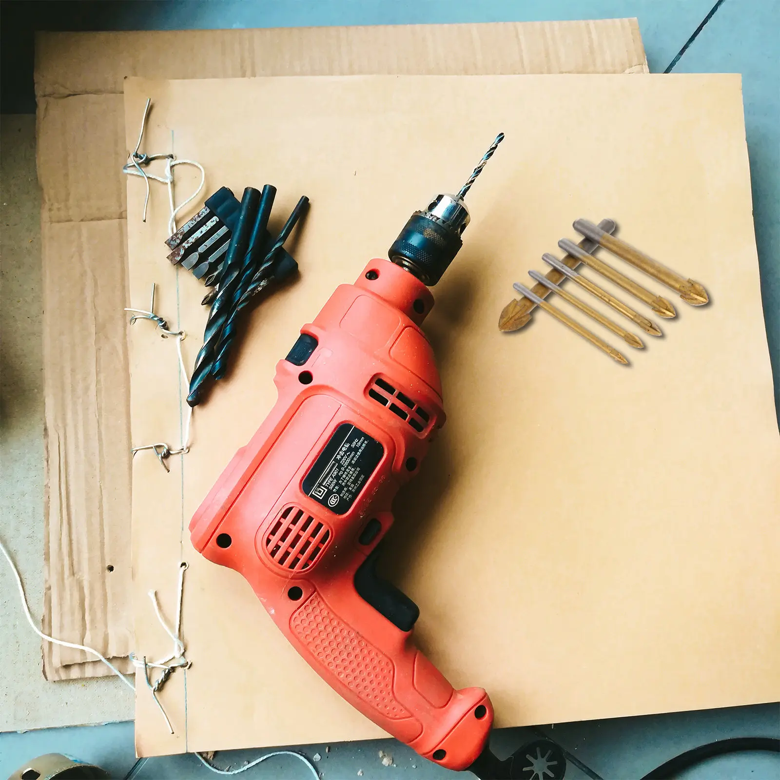 1Set Cross Spear Head Tile Drill Bit Titanium Coated Ceramic Glass Marble Hole Opener Durable Hardness Alloy Drill Bit Set view 6