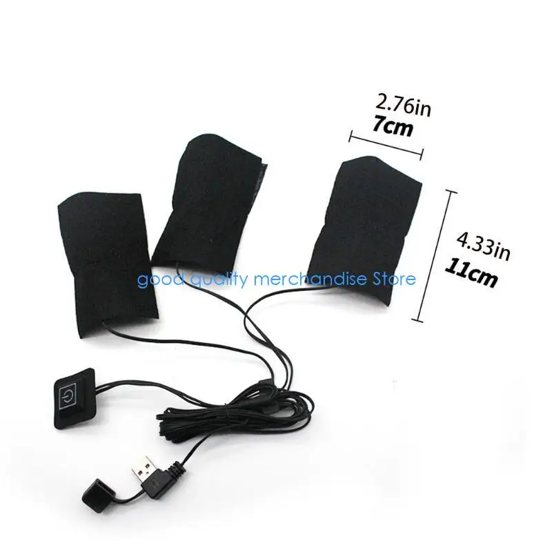 Y5JD Practical Fast-Heating Film Fiber USB Warm Paste Pad Safe Heating Sheet for Cloth Vest for Jacket Indoor & Outdoor Men W