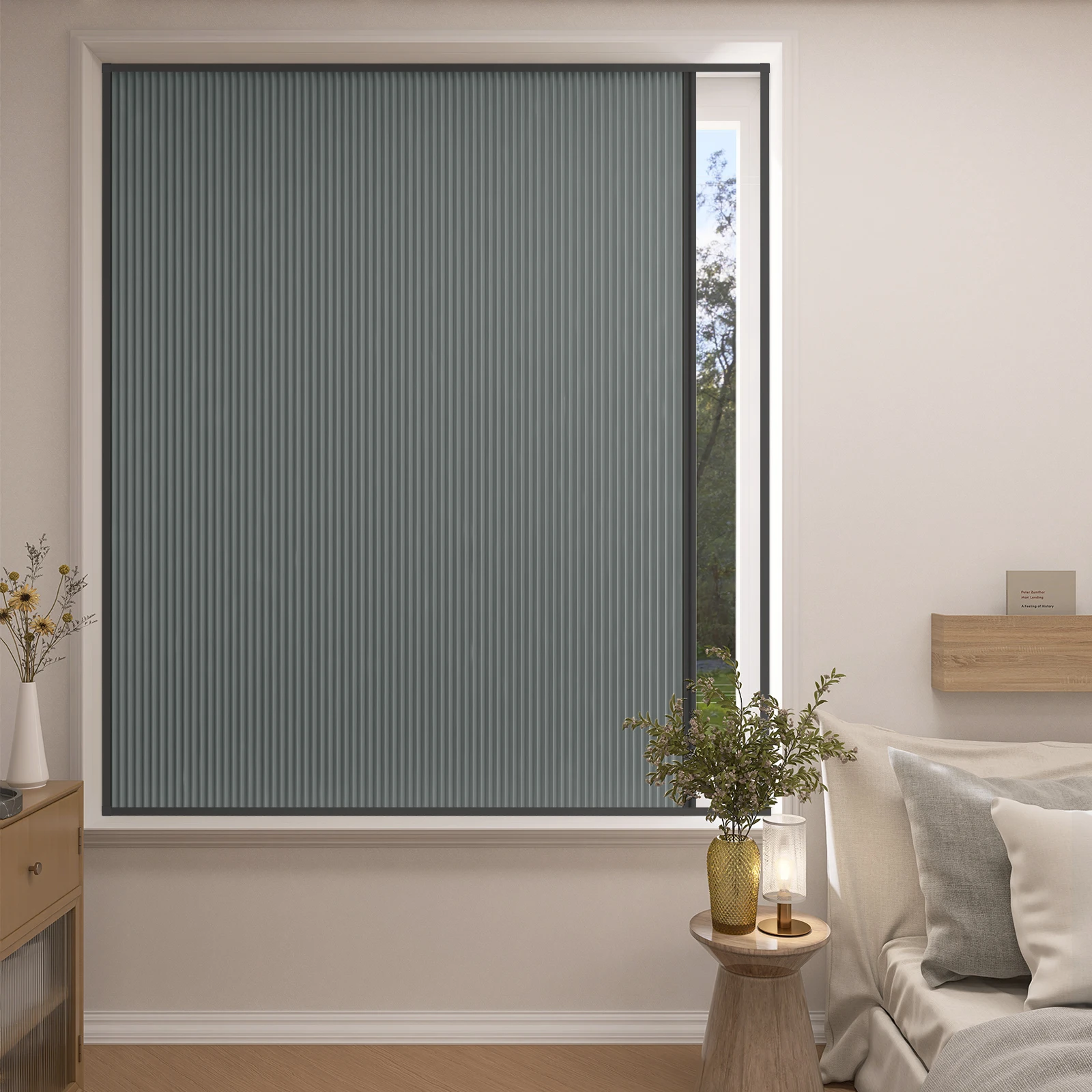 

ZSTARR Insulation Minimalist Built-in Vertical Blackout Manual Blinds Screen Cellular Shades Honeycomb Blinds for Window