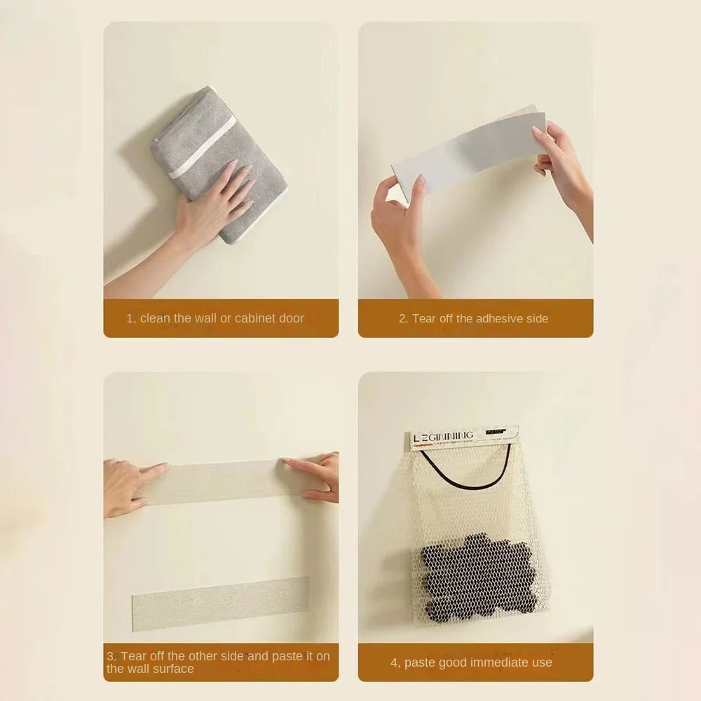 المطبخ قابلة لإعادة الاستخدام المطبخ شنقا شبكة حقيبة البوليستر سعة كبيرة حقيبة التخزين الحائط صافي الجيب #3